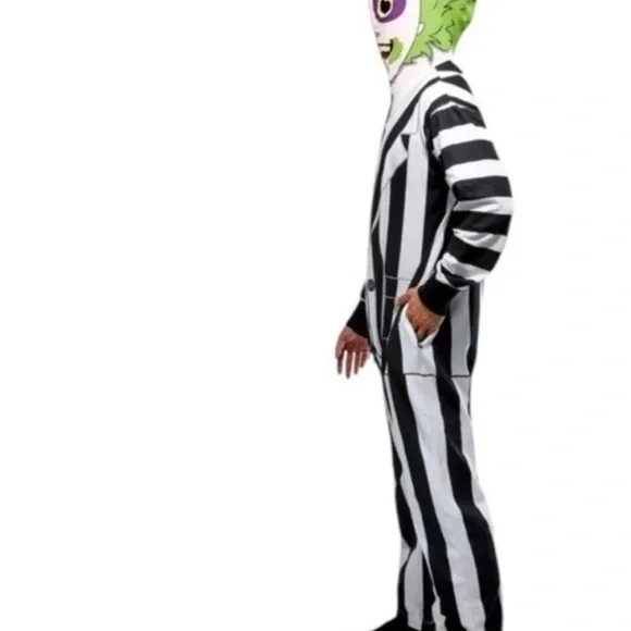 Rubies Beetlejuice Halloween Costume Hooded Jumpsuit Cosplay Adult  XL 40/42 Men - Picture 4 of 11